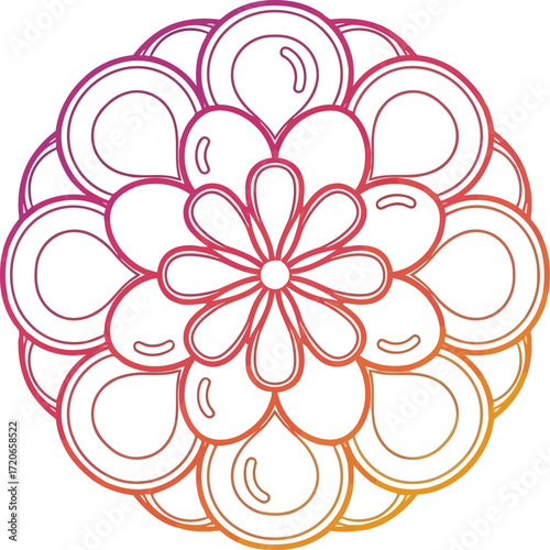Abstract floral mandala geometric pattern gradient colors decorative element design vector