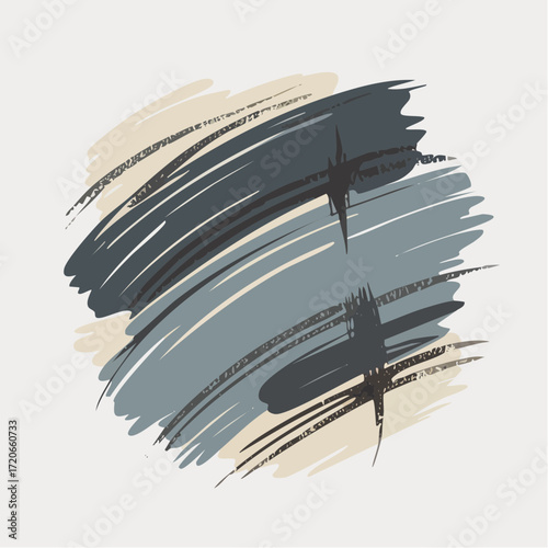 bold charcoal-contrast sponge swaths with grainy texture and crisp sketch accents
