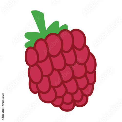 Raspberries with Leaves