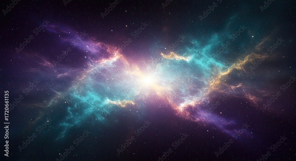 Obraz premium Cosmic Aura Mystical Light Gradients, where the blend of colors creates an immersive experience that speaks to the heart of the infinite universe.