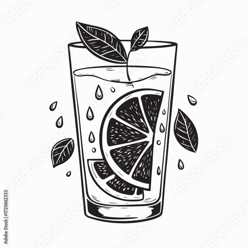 Summer Lemonade Drink Vector Illustration Refreshing Beverage