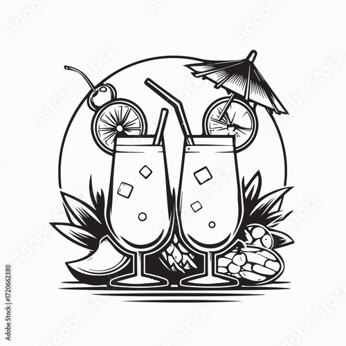 Refreshing Glass of Lemonade on Warm Summer Day Vector isolated on white background