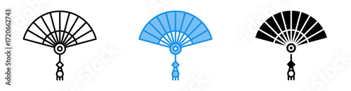Fan icon set multiple style collection