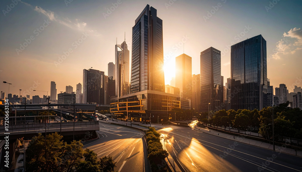 Obraz premium City buliding architecture backgrounds abstract