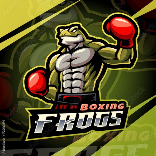 Boxing Frogs Esport Mascot Logo Design