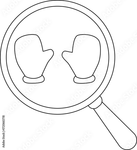 magnifying glass icon and glove icon