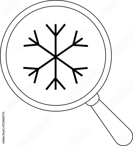 magnifying glass icon and snow icon