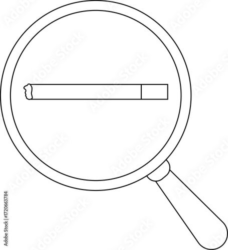 magnifying glass icon and cigarette icon