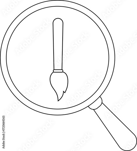 magnifying glass icon and paint brush icon