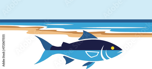 Fish by the Seashore Illustration