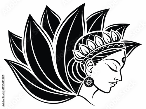 Decorative Durga Crown Mandala Vector – Navratri 2025 Festival Design
