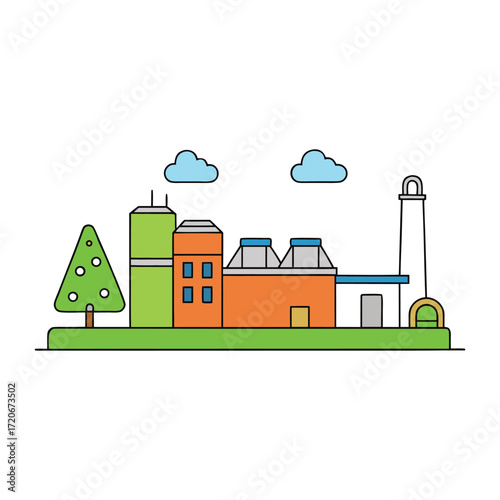 A waste recycling plant processes discarded materials, sorting and converting them into reusable resources to reduce pollution, conserve energy, and protect the environment.
