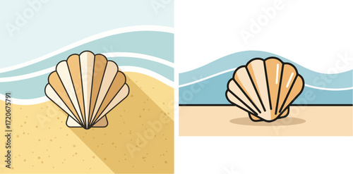 Seashell on the Beach Illustration