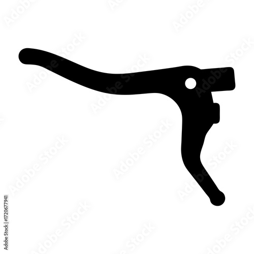 Silhouette of a bicycle brake lever highlighting its ergonomic design and functionality