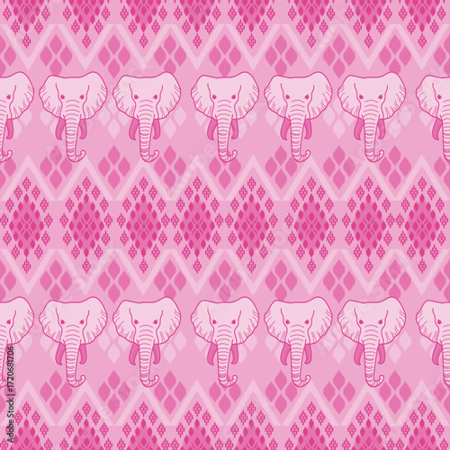 popular elephant pattern in asian style this elephant graphic is fashionable in thailand india and south east asia and this elephant and baby elephant can be for textile industry and any package 