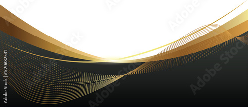Abstract Golden Wavy Lines