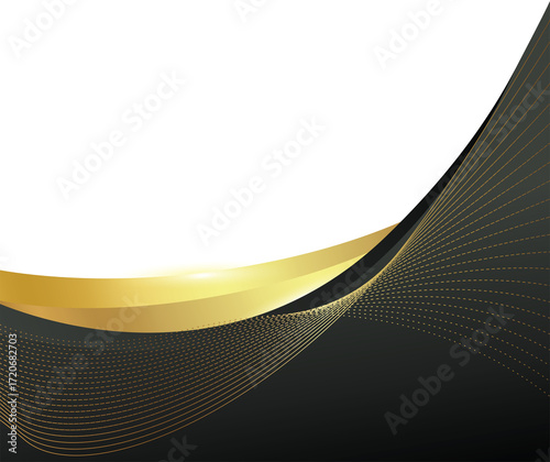 Black and Gold Abstract Wave