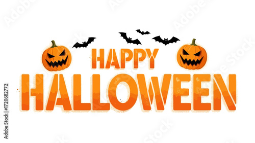 Halloween Greetings: A spirited Halloween greeting in vibrant orange hues, with grinning jack-o'-lanterns and flying bats, embodies the eerie and joyful spirit of the holiday.