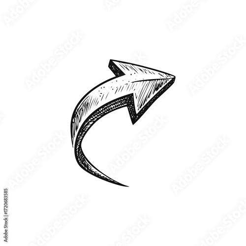 Curved Gray Arrow