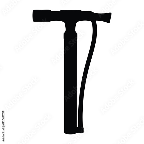 Silhouette of a manual air pump for inflating tires or balls