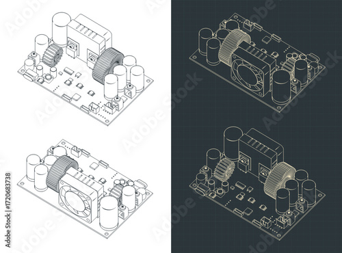 CNC power supply module isometric drawings