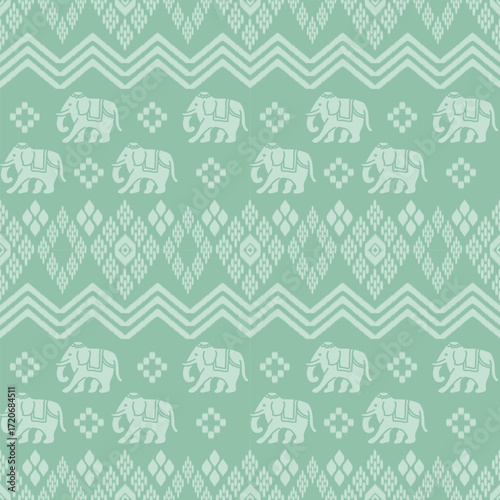 popular elephant pattern in asian style this elephant graphic is fashionable in thailand india and south east asia and this elephant and baby elephant can be for textile industry and any package 