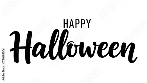 Happy Halloween Script: A clean design with the words Happy Halloween written in a stylish, contemporary font, evoking the spirit of the holiday. 