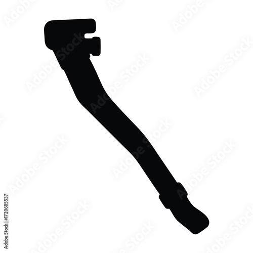 Silhouette of a dental saliva ejector angled downward on a white background