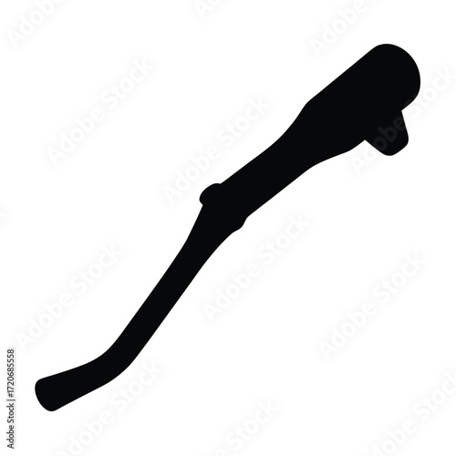 Silhouette of a prehistoric club or weapon on a white background image