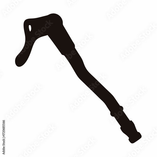 Silhouette of vintage clarinet musical instrument against white background artistic rendering