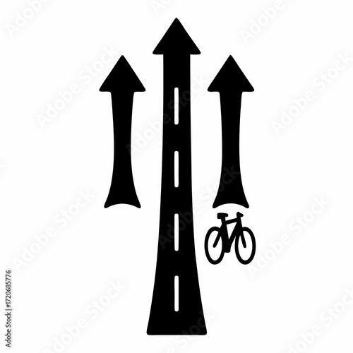 Sign for Shared Road with Cycling Lanes, Directing the way forward