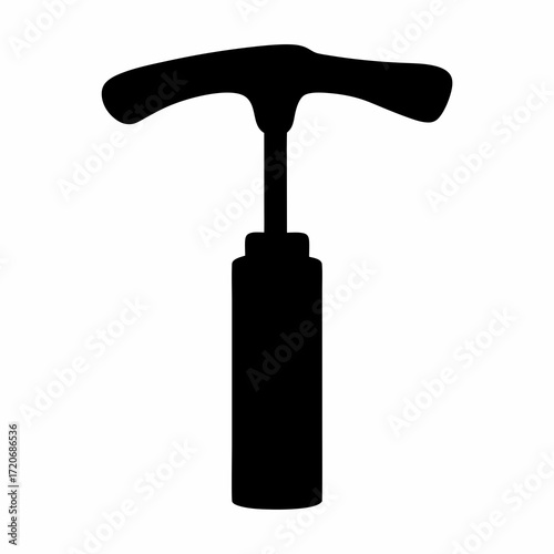 Silhouette of a black winged corkscrew wine opener on a white background
