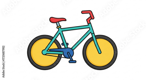 Illustration of a bicycle for kids learning about transportation and healthy lifestyle with cycling and exercise