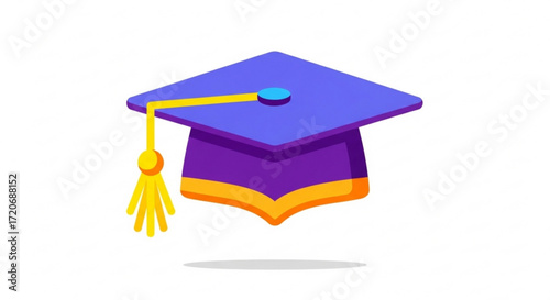 Graduation cap mortarboard academic cap vector illustration for education and ceremony celebration event