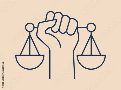 Civil rights icon. Social issues problems icon. Simple vector illustration in modern thin line style. Vector illustration.