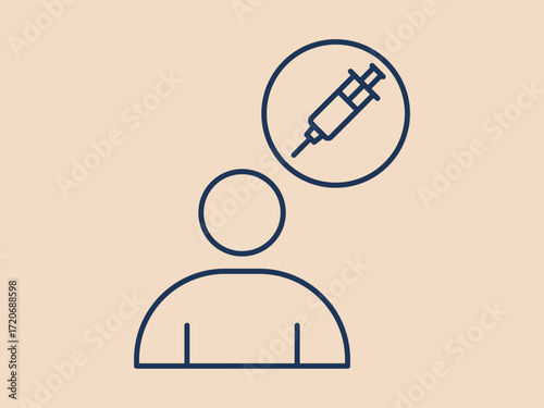 Drugs addiction icon. Social issues problems icon. Simple vector illustration in modern thin line style. Vector illustration.