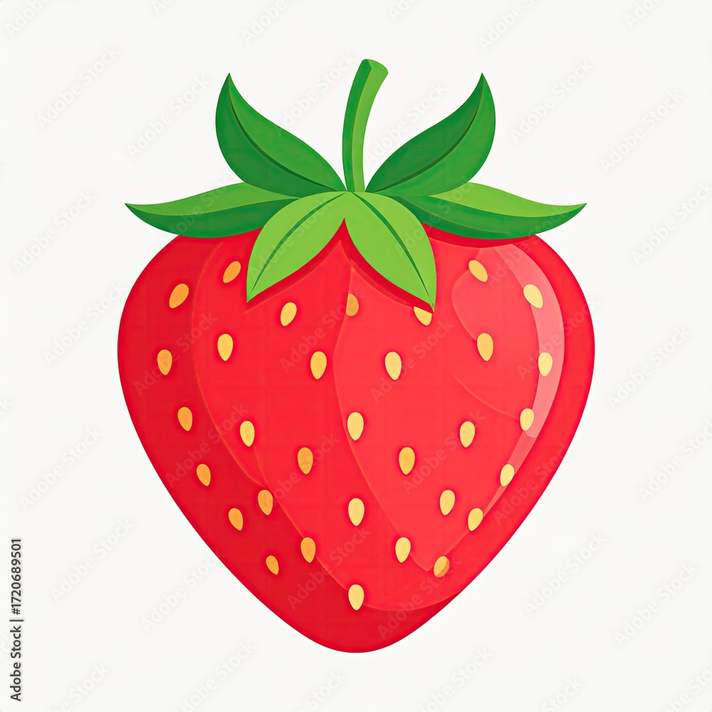 Obraz premium Heart-shaped strawberry illustration