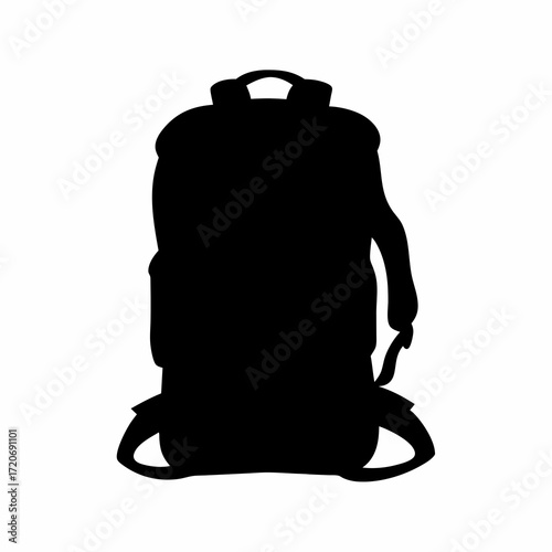 Silhouette of a Hiking Backpack Ready for Outdoor Adventures and Travel
