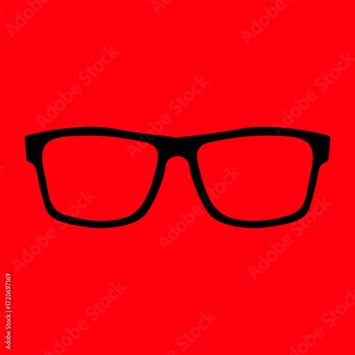 nerd style black glasses silhouette