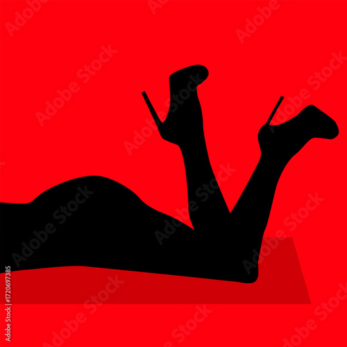 sensual woman in heels black silhouette