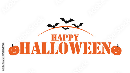 Happy Halloween: A festive Halloween greeting featuring iconic symbols of the holiday, including grinning pumpkins and spooky bats, all set against a vibrant, eye-catching backdrop.
