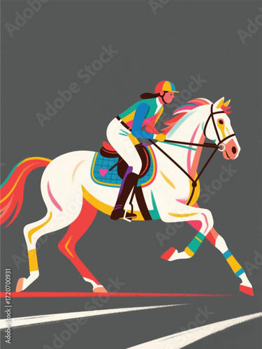Horseman Ride Illustrator Artwork Design Template Poster