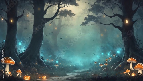 Characters plant glowing magical leaf suitable scene layer