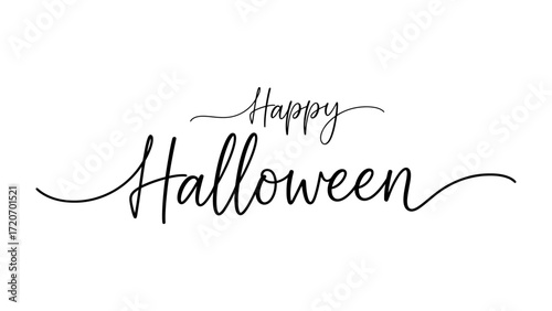 Happy Halloween Calligraphy: A beautifully penned Happy Halloween script against a minimalist backdrop, designed to embody the spirit of the season with elegance and simplicity. 