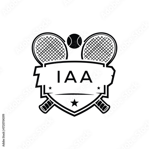 IAA Tennis Company logo. IAA Racket and Ball logo design for entrepreneur and business. IAA Athletic Branding best icon.
