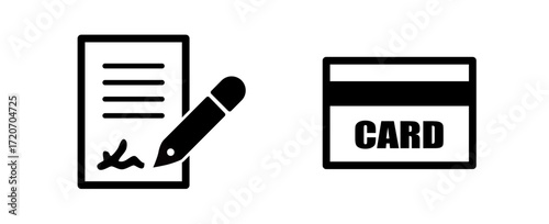 money icon set 01A-02A: Signature Icon, signature, signing, contract, document, Credit Card Icon, credit card, finance, debit card, money, payment, banking, transaction, card, wallet,