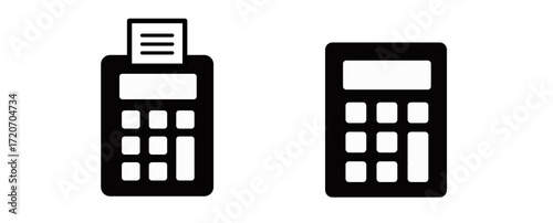 money icon set 06A-11A : Payment Terminal & calculator Icon, payment, terminal, POS, finance, electronic, card reader, business, calculator, 
