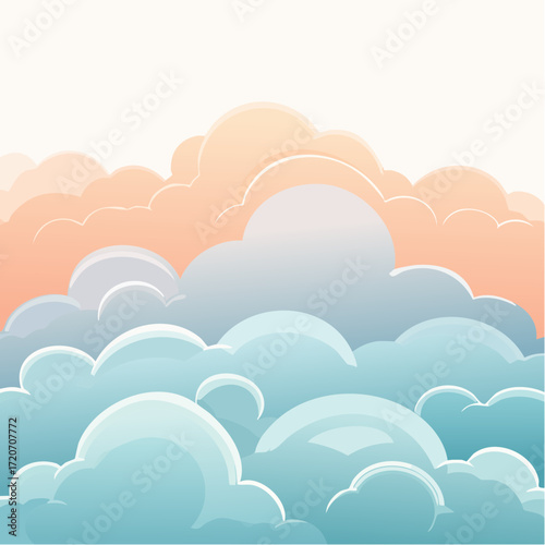 A meticulous vector illustration of a pastel seashell collection, showcasing varied shapes in pale coral, light aqua, and soft yellow with fine line work and subtle shading, suitable for beach decor.
