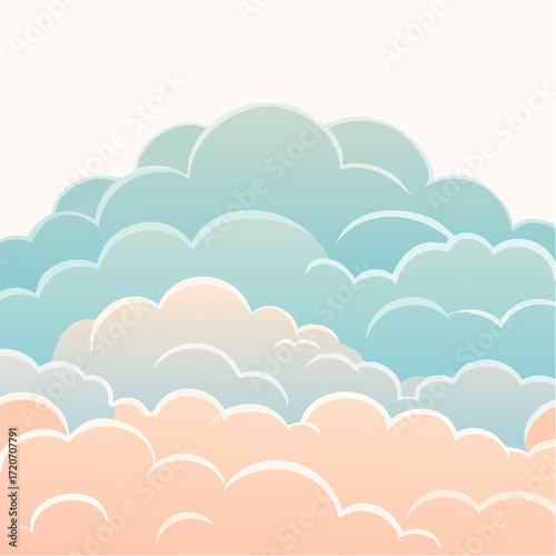A meticulous vector illustration of a pastel seashell collection, showcasing varied shapes in pale coral, light aqua, and soft yellow with fine line work and subtle shading, suitable for beach decor.
