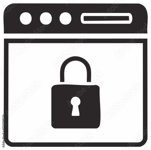 Web browser window with a padlock icon indicating security and privacy